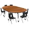 Flash Furniture Round 47.5 W, 76 L, 25 H, Chrome, Laminate, Particleboard, Plastic, Steel, Wood Grain XU-GRP-14CH-A3048CON-48-OAK-T-P-CAS-GG - alternate 10